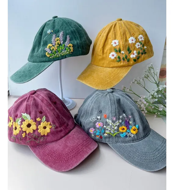 add floral embellishments caps